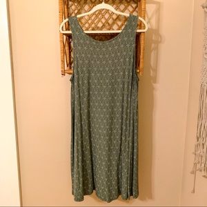 Green Knit Sleeveless Swing Dress